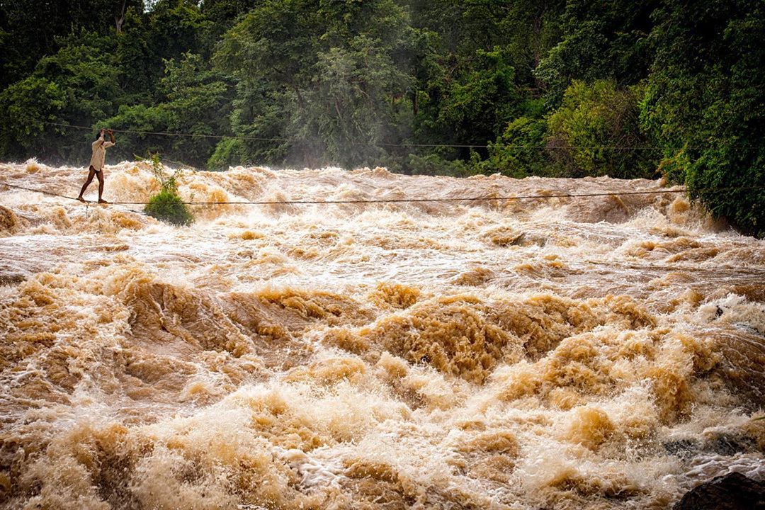 Don Khong Island haevy waterfall